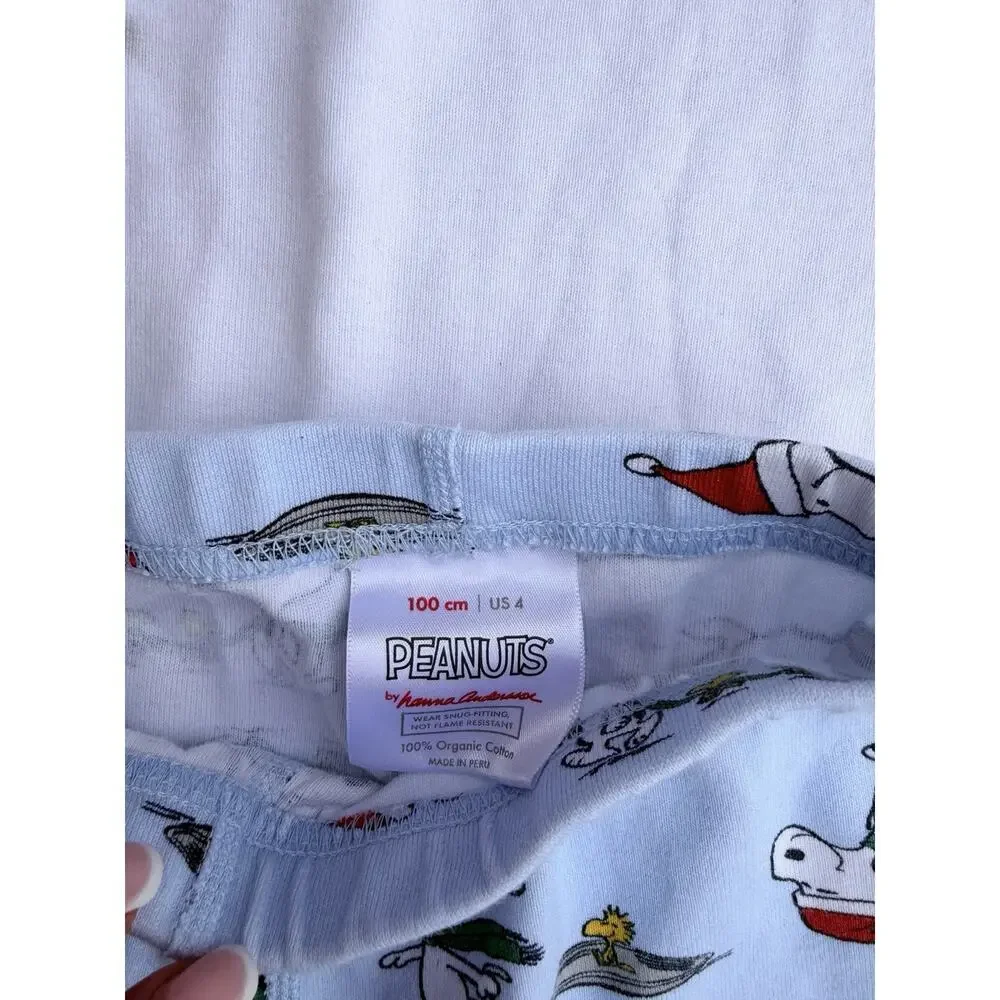 Hanna Andersson Snoopy Christmas 🎄 Long Pajamas, 100 Cm, 4 Organic Cotton